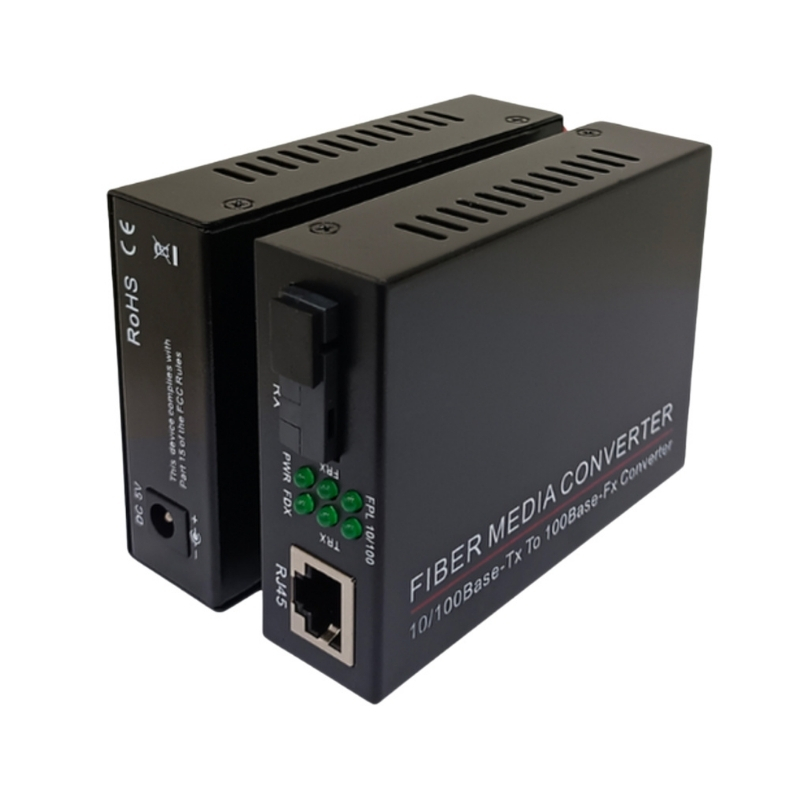 D-TECH Fiber Media converter Single-Mode  10/100Mbps